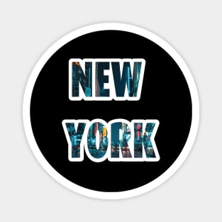 New York city walk typography letters NY city Magnet